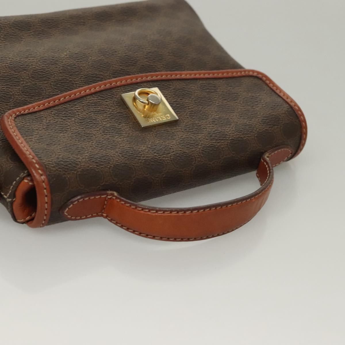Celine CELINE Macadam Canvas Hand Bag Pvc Leather Brown Gold Size ONE SIZE - 6 Thumbnail