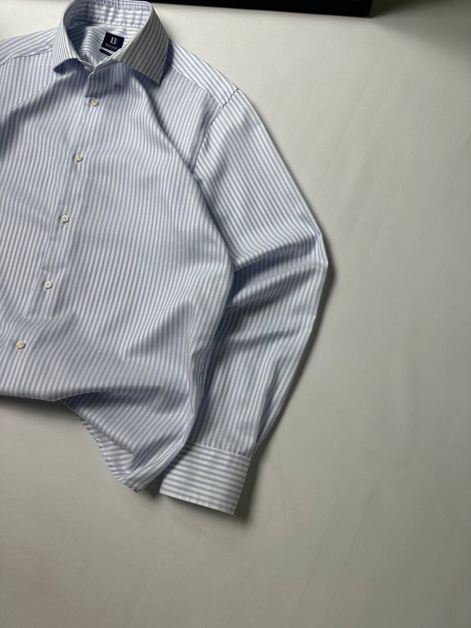 Boggi Boggi Milano Striped 90s OldMoney Vibe Blue Shirt Button Up Size US L / EU 52-54 / 3 - 3 Thumbnail