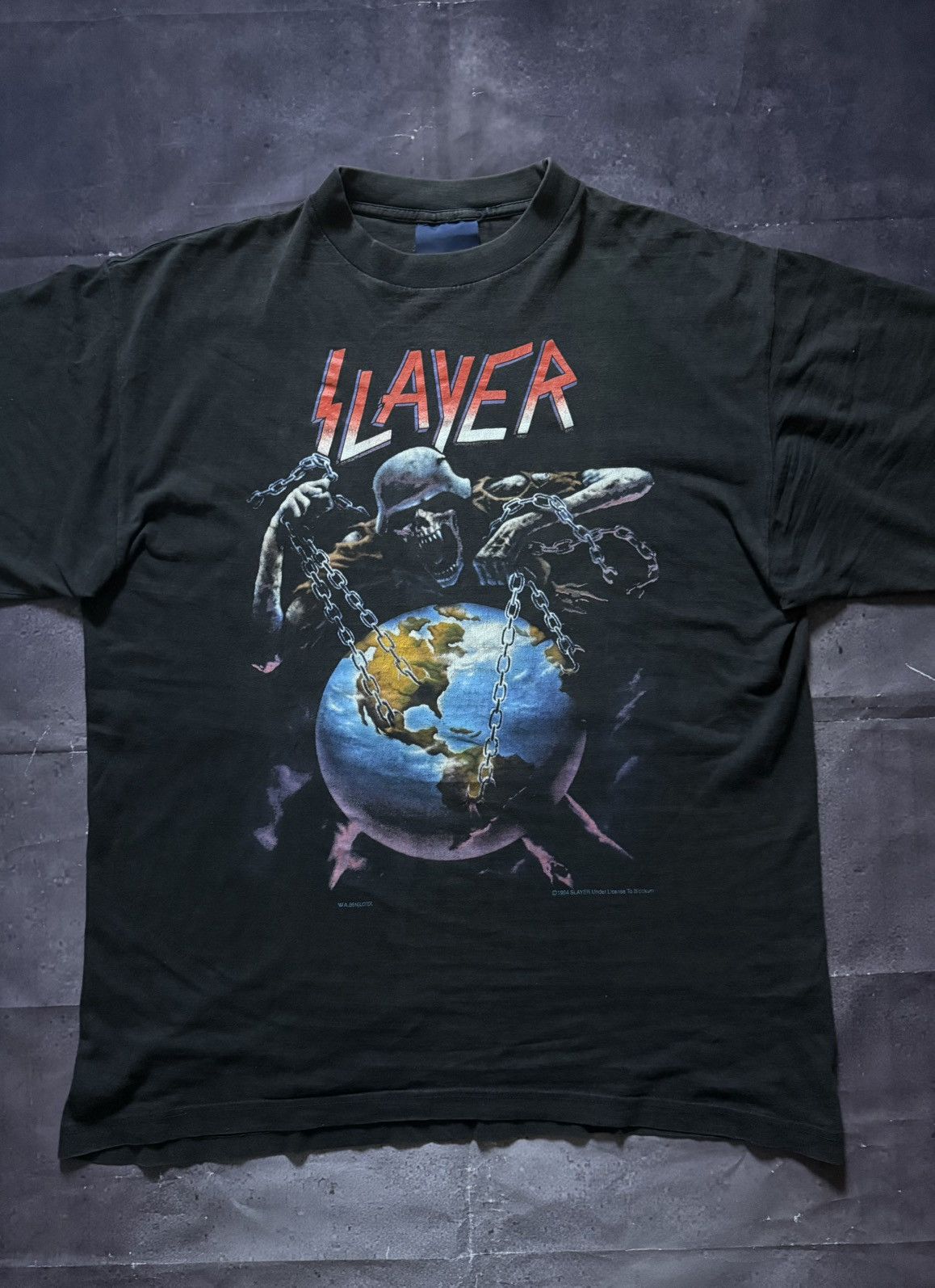 Slayer × Vintage Vintage rare Slayer 1994 merch “European intourvention”metal Size US M / EU 48-50 / 2 - 1 Thumbnail