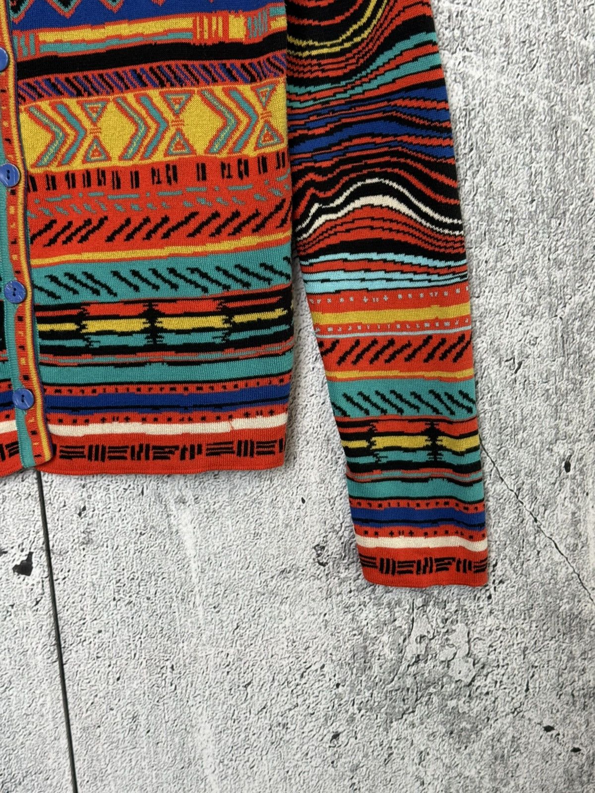 Coogi IVKO Button Cardigan Colorful Knit Ethnic Pattern Sweater Size S / US 4 / IT 40 - 7 Thumbnail