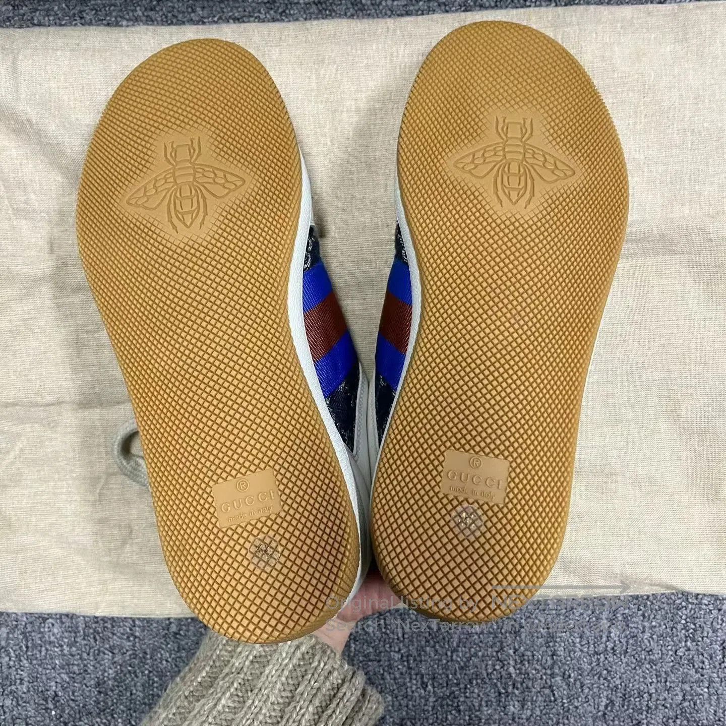 Gucci Gucci White Blue Dirty GG Sneakers. Size US 4.5 / IT 34.5 - 6 Thumbnail