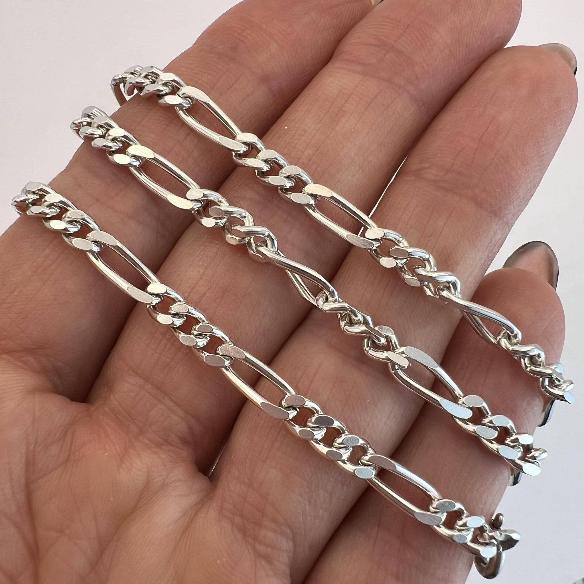 Sterling Silver Fine Vintage Silver 925 Jewelry Chain Necklace Marked 16 gr Size ONE SIZE - 7 Thumbnail