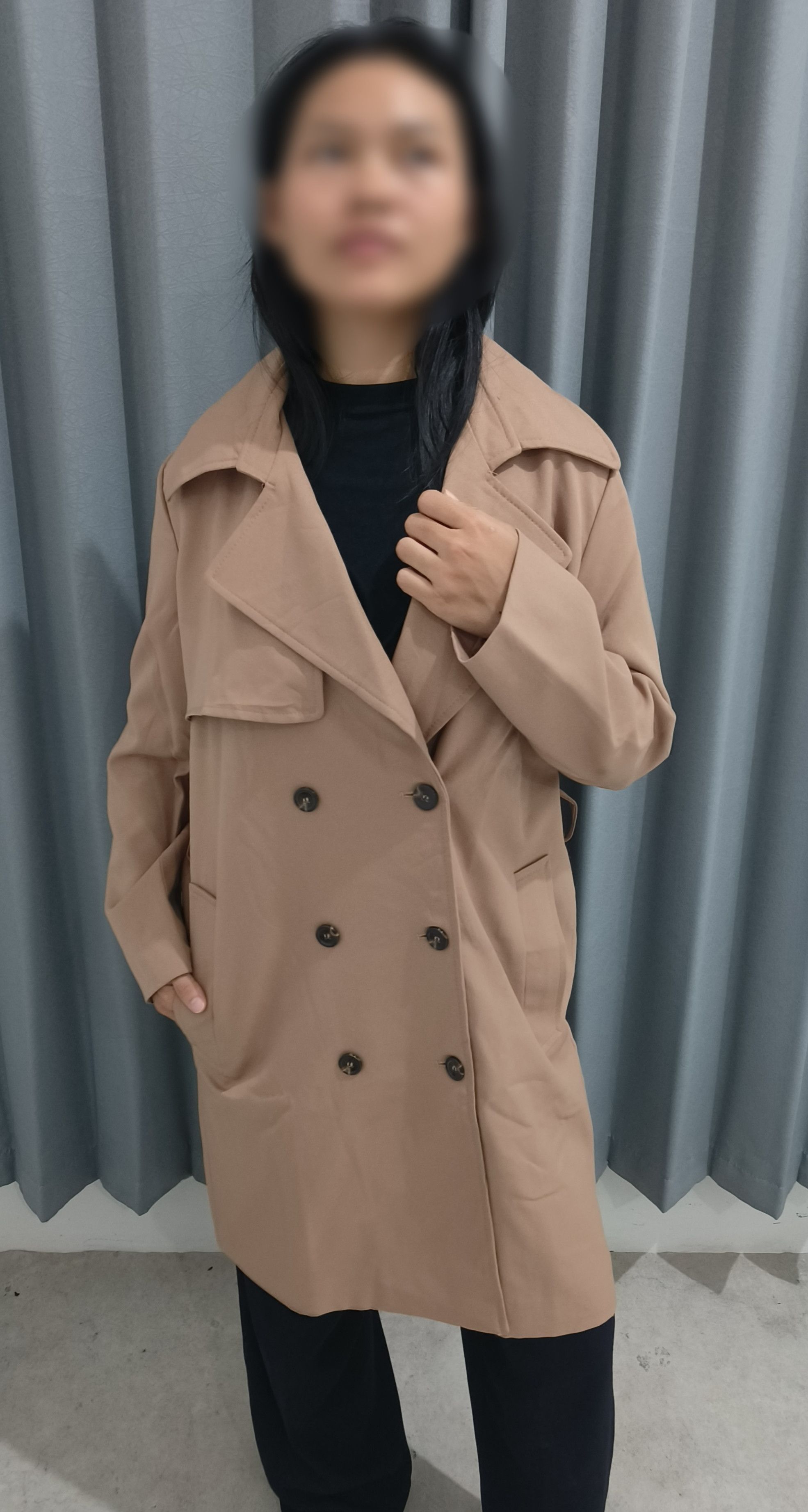 Other MAKMAKS Women's Brown Korean Trench Coat / Spy Coat Size L / US 10 / IT 46 - 6 Thumbnail