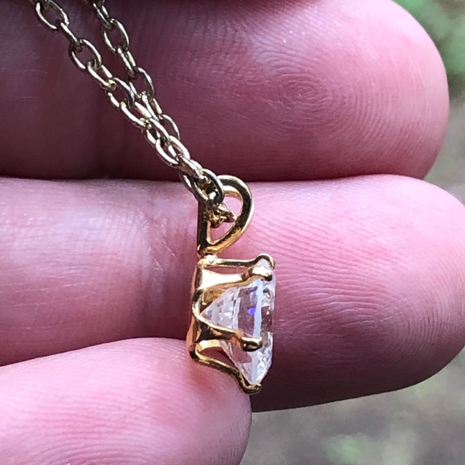 Vintage Vintage round CZ gold plated chain necklace Size ONE SIZE - 5 Thumbnail