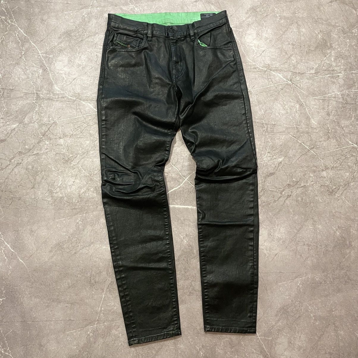 Diesel RARE ! VINTAGE DIESEL LEATHER PANTS LOGO 00s Size US 31 - 7 Thumbnail