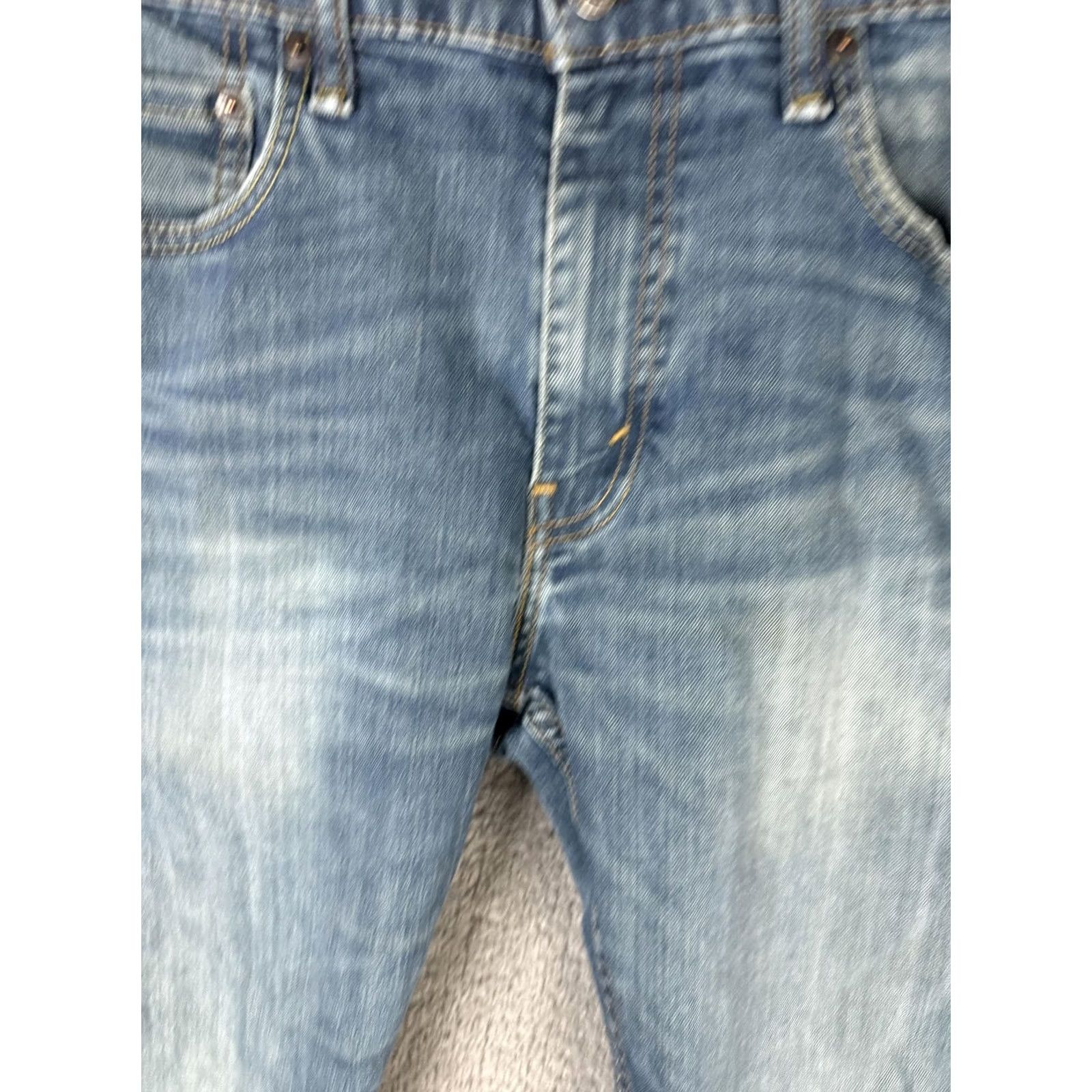 Levi's Levi's 502 Jeans Mens 33x30 Blue Tapered Leg Stretch Distressed Denim Medium Wash Size US 33 - 4 Thumbnail