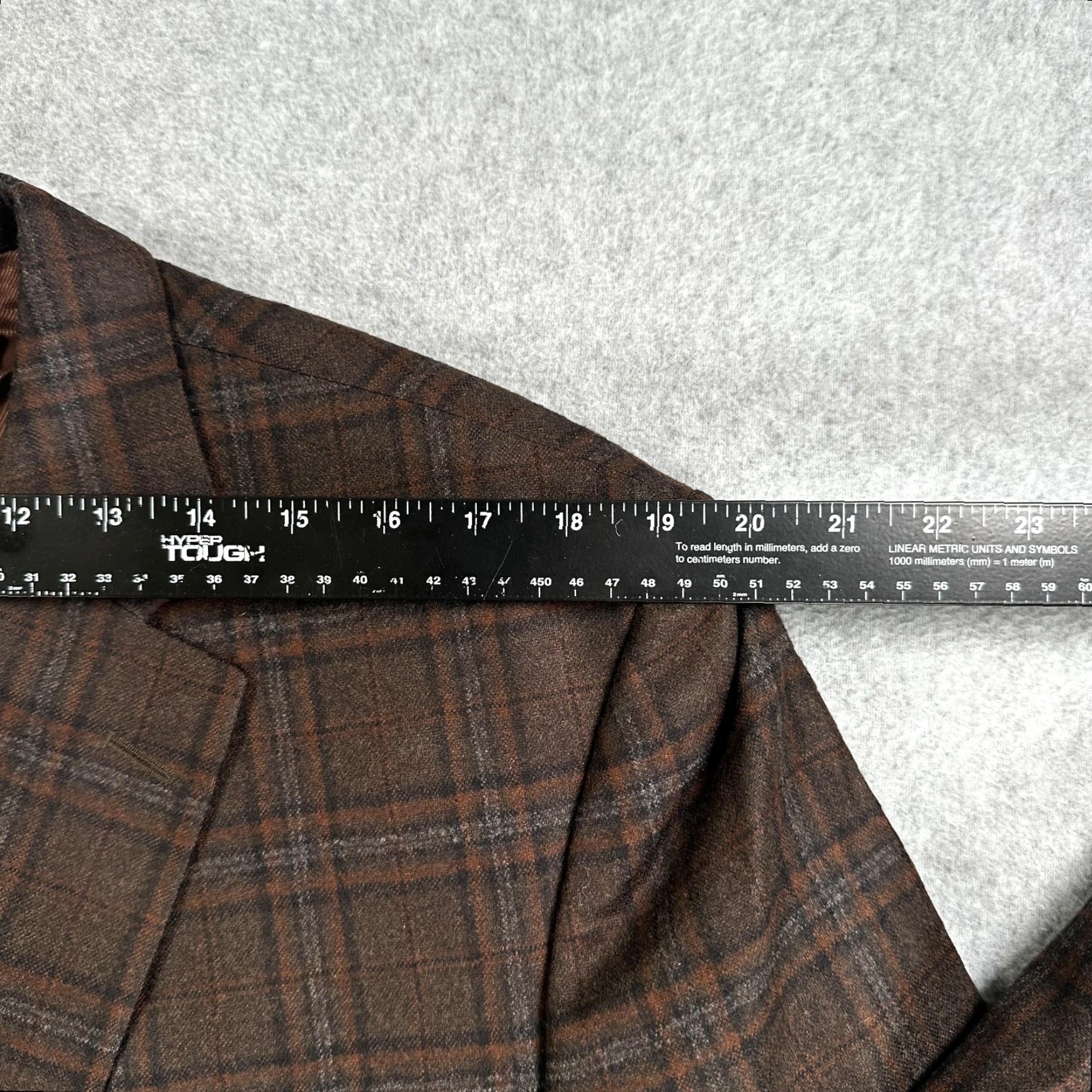 Cremieux Cremieux Blazer Sport Coat Mens 46L Brown Plaid Wool Loro Piana Canada Size 46R - 7 Thumbnail