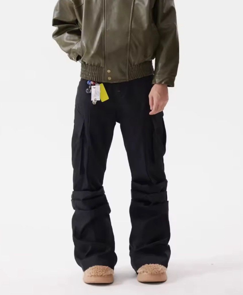 Japanese Brand utility punk bootcut flared cleanfit pleated cargo pants Size US 28 / EU 44 - 6 Thumbnail