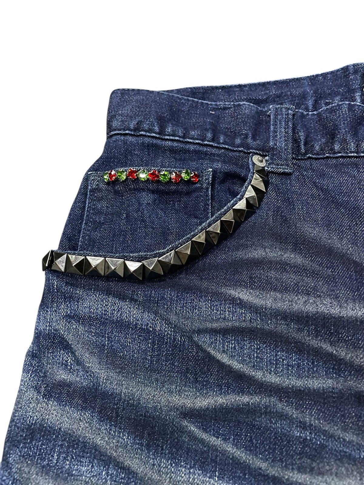 If Six Was Nine × semanticdesign Semantic Design Snake Shedding Skin Stud Flare Stacked Jeans Size US 30 / EU 46 - 14 Thumbnail