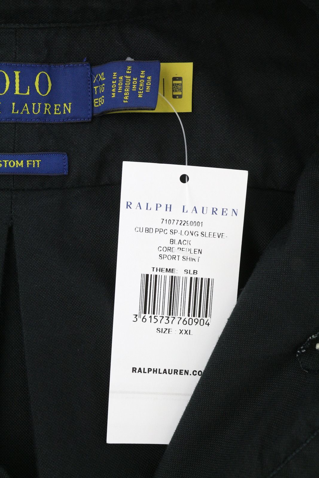 Ralph Lauren CORE REPLEN 2XL Black Button-Down Neck Custom Shirt 87037 Size US XXL / EU 58 / 5 - 6 Thumbnail
