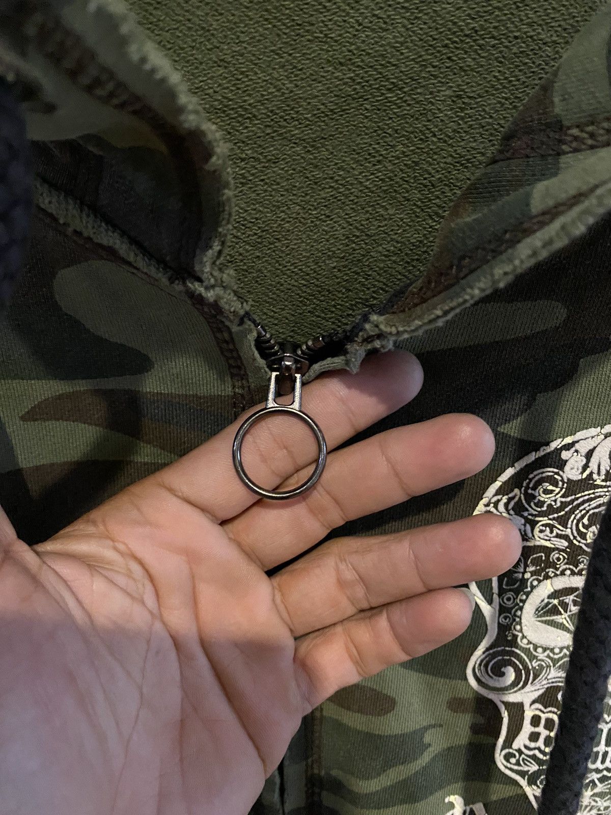 If Six Was Nine Japanese Buckaroo Camo Skull Distressed Zip Hoodie Size US M / EU 48-50 / 2 - 7 Thumbnail