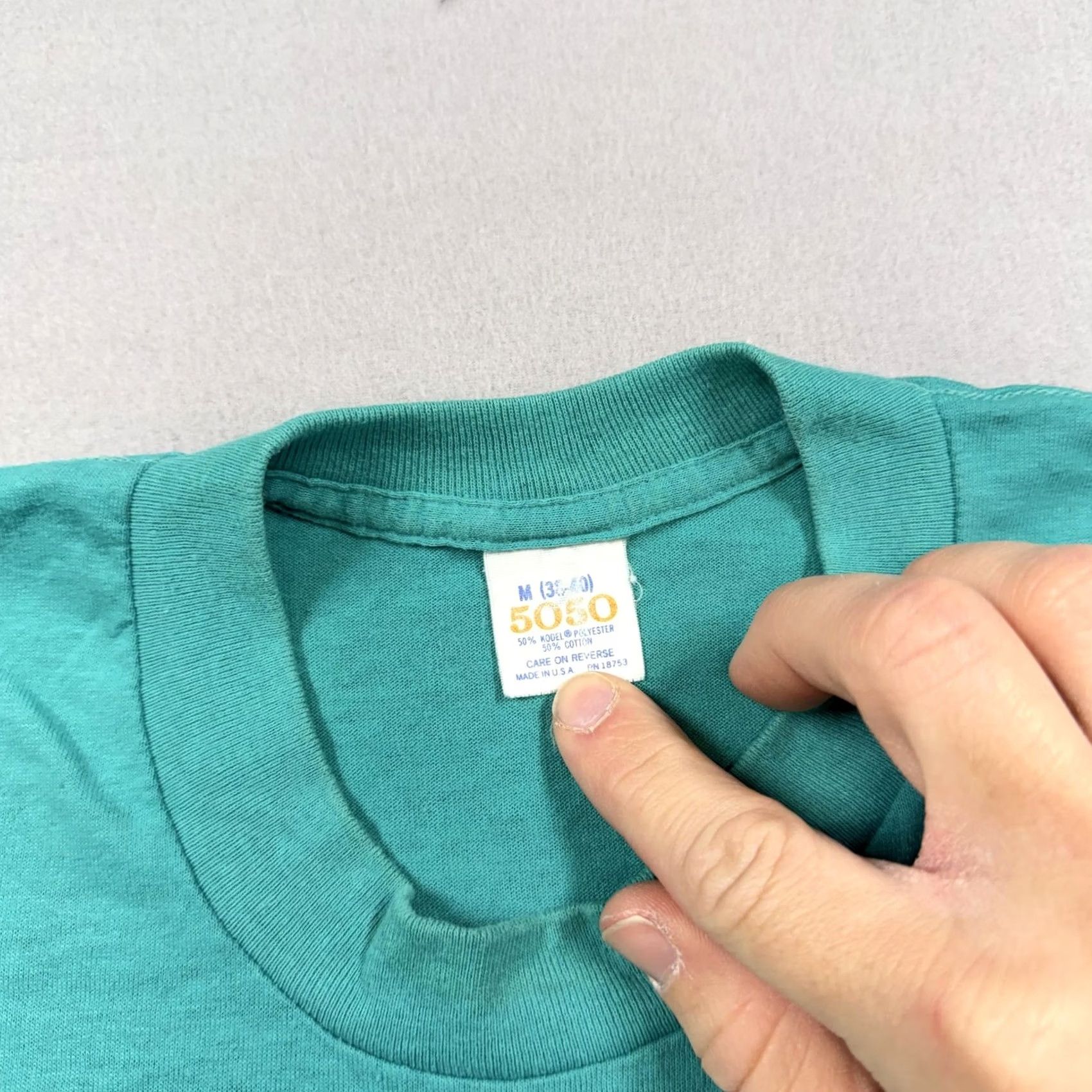 Vintage Vintage 50/50 Shirt Mens M Green Graphic Tee Short Sleeve Crew Neck 90s Size US M / EU 48-50 / 2 - 3 Thumbnail