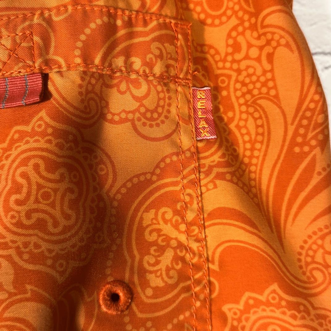 Tommy Bahama Tommy Bahama Swim Trunks Mens L Orange Geometric Print Drawstring Bottom Mens Size ONE SIZE - 3 Thumbnail