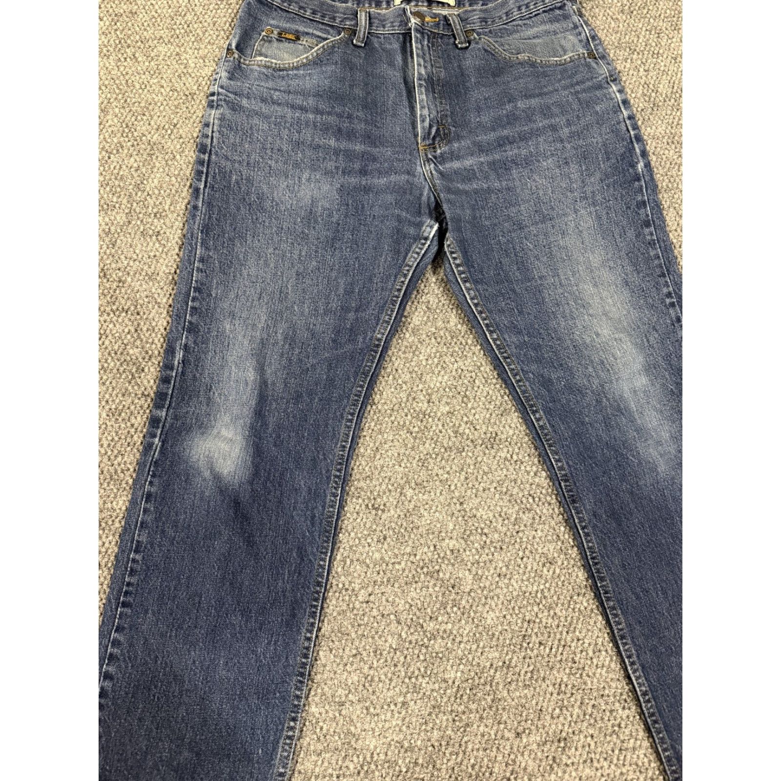 Lee Lee Jeans Mens 34x30 Regular Fit Straight Leg Denim Medium Wash 5-Pocket Jeans Mens Regular Fit Straight Leg Denim Blue Lee Logo Accents 34x30 Men Size US 34 / EU 50 - 3 Thumbnail