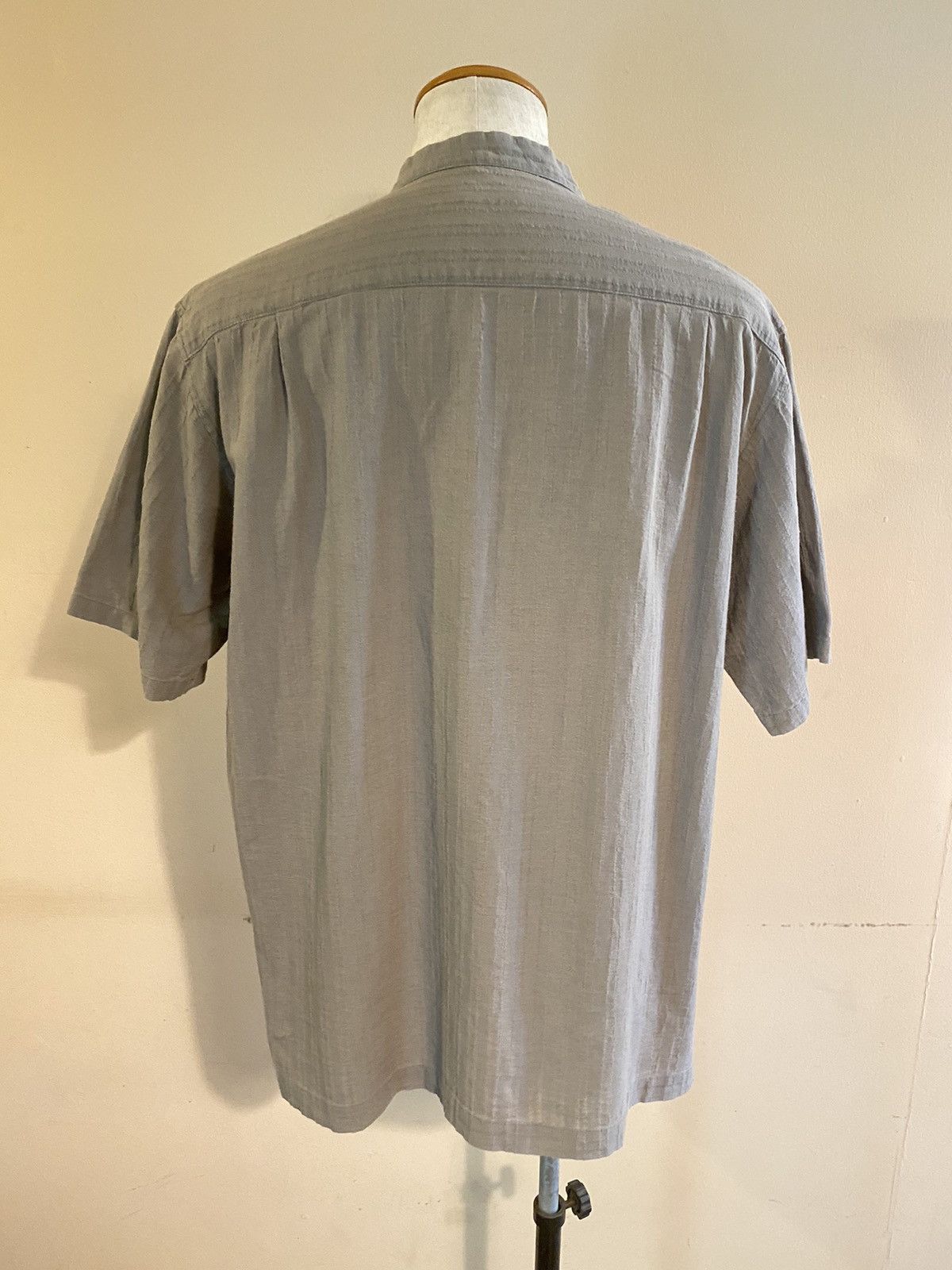 Tete Homme TETE HOMME short-sleeved mandarin collar shirt gray Size US L / EU 52-54 / 3 - 4 Thumbnail