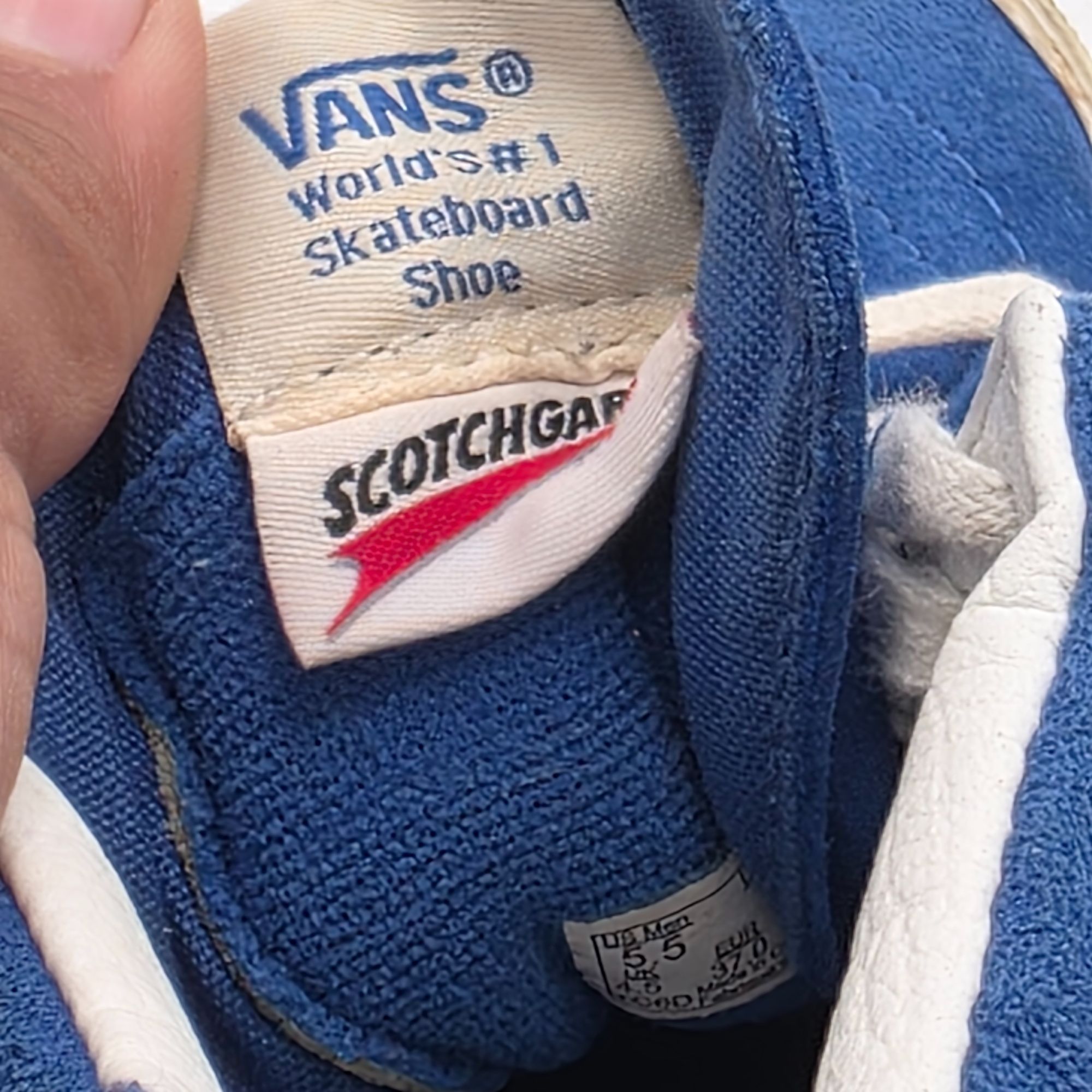 Vans Vans Sk8-Hi Mens 5.5 Blue White Hi Top Skateboarding Shoes S Size US 5.5 / EU 38 - 6 Thumbnail