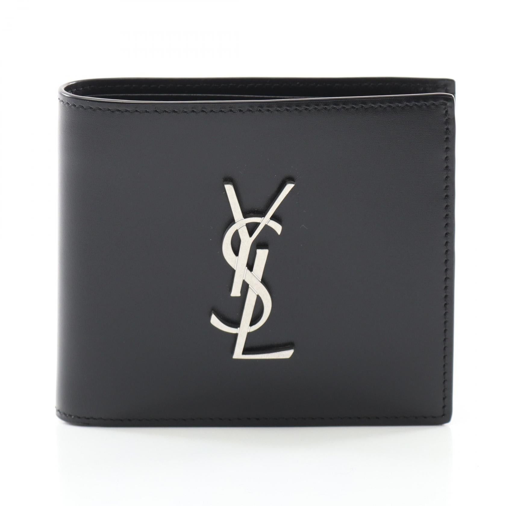Yves Saint Laurent Yves Saint Laurent Eastwest Wallet Monogram Bi-Fold Leather Black Size ONE SIZE - 1 Thumbnail