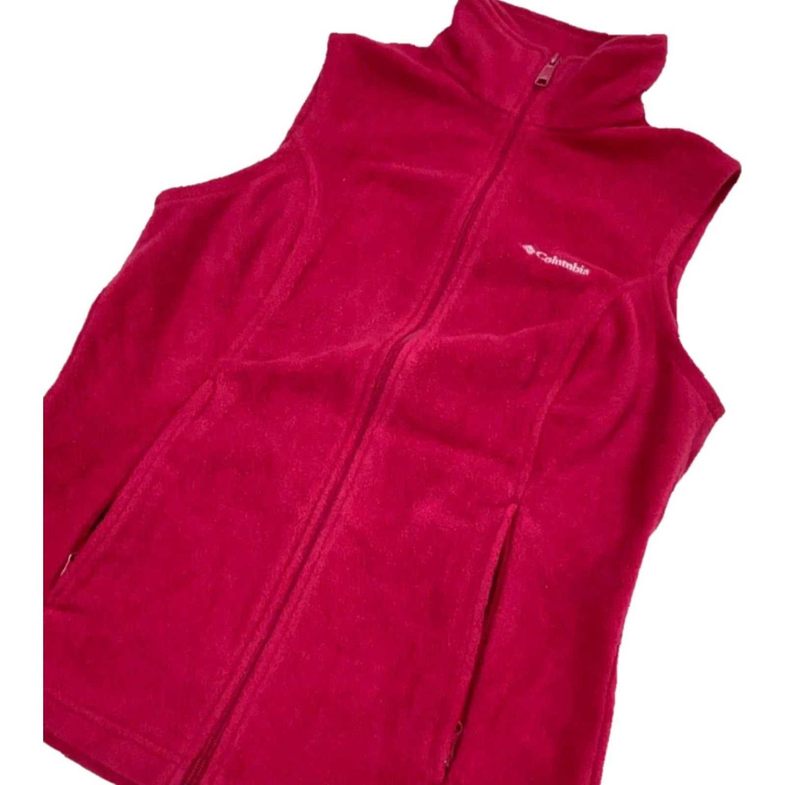 Pinko Columbia Vest Women Small Pink Fleece Benton Springs Full Zip Jacket Short Sleeveless Subtle Logo Outdoor Classic Fall Winter Womens Size S / US 4 / IT 40 - 2 Thumbnail