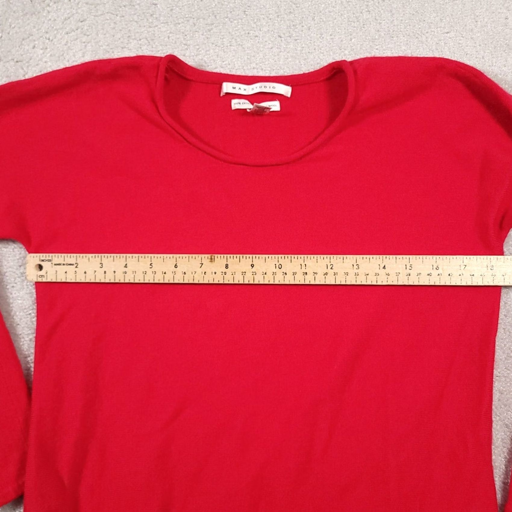 Vintage VINTAGE Max Studio Sweater Long Sleeve Pullover Red Women's Large Merino Wool 100% Knit Regular Crew Neck Fall Winter Spring Mens Women Girls Size L / US 10 / IT 46 - 6 Thumbnail