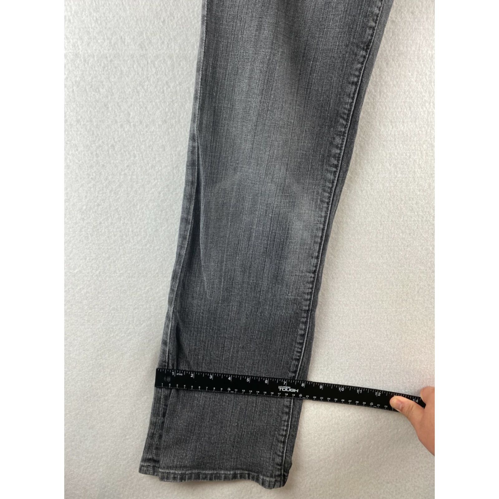 Vintage VIGOSS Jeans Womens 11 34 x 31 Gray Bootcut Stretch Denim Dark Wash Distressed Size 24" / US 00 / IT 34 - 6 Thumbnail