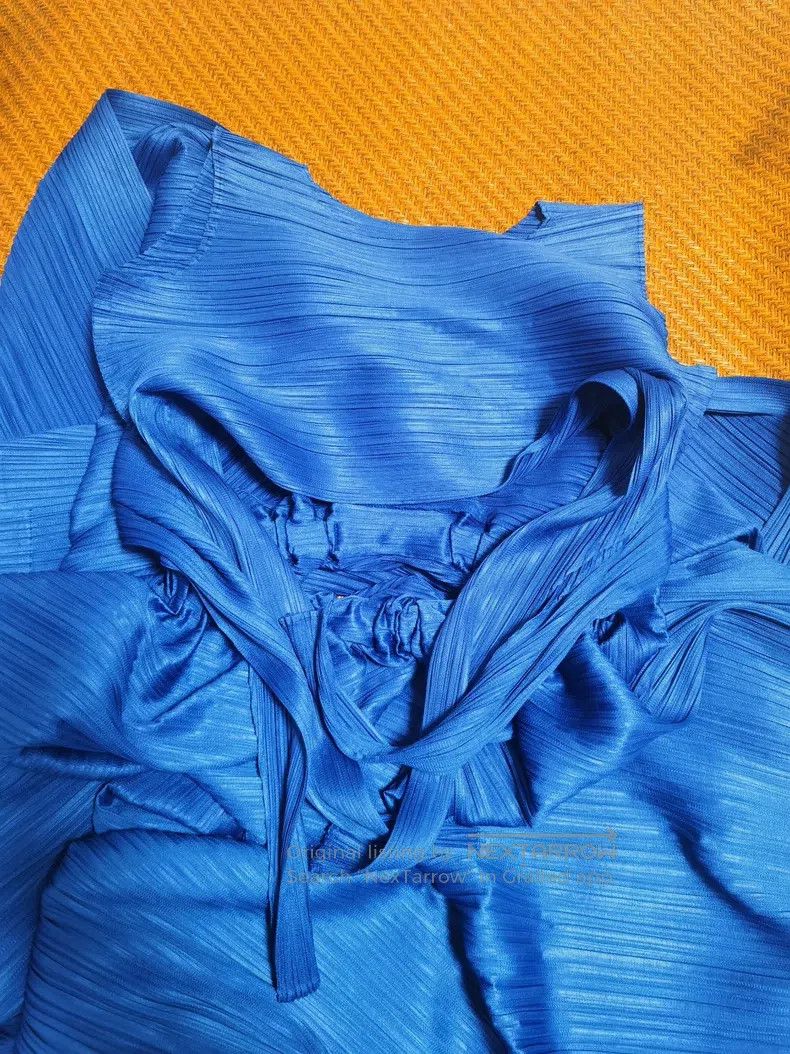 Issey Miyake Issey Miyake Royal Blue Horizontal Striped Dress Size XXL / US 16-18 / IT 52-54 - 4 Thumbnail