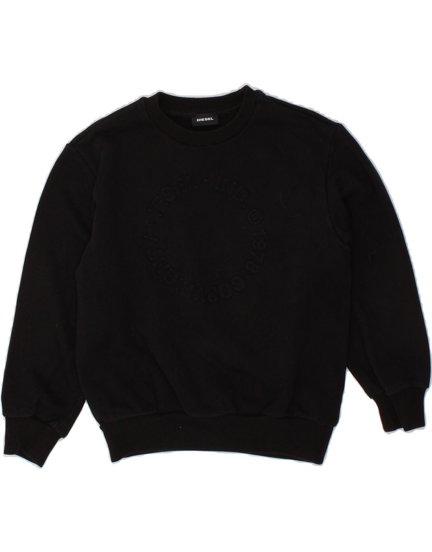 Diesel Boys Graphic Sweatshirt Jumper 9-10 Years Black Cotton Size M / US 6-8 / IT 42-44 - 1 Thumbnail