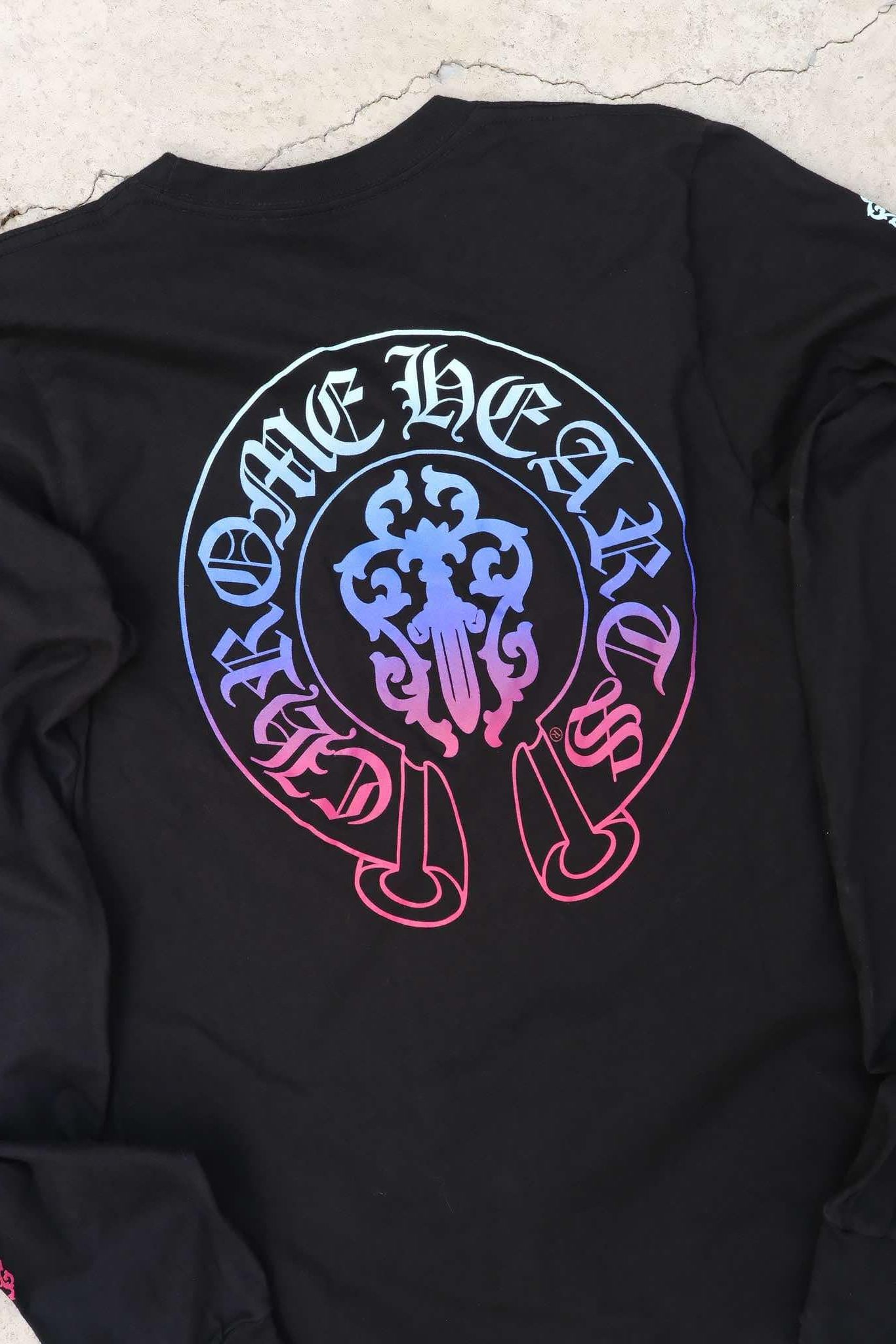 Chrome Hearts CH Gradient Dagger Horseshoe Logo Long Sleeve Tee Size S / US 4 / IT 40 - 3 Thumbnail