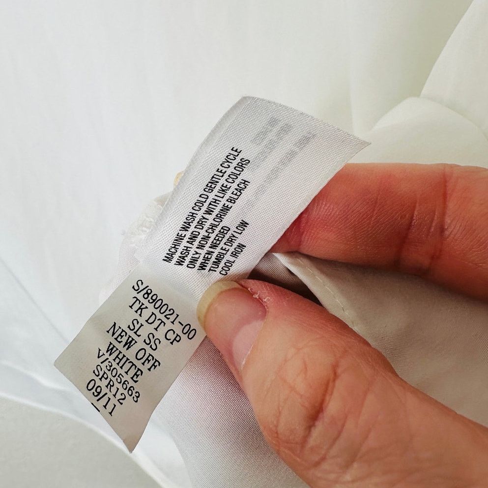 Gap Gap Off White Pleated Shoulder Cap Sleeve Round Neck Blouse Size L / US 10 / IT 46 - 8 Thumbnail