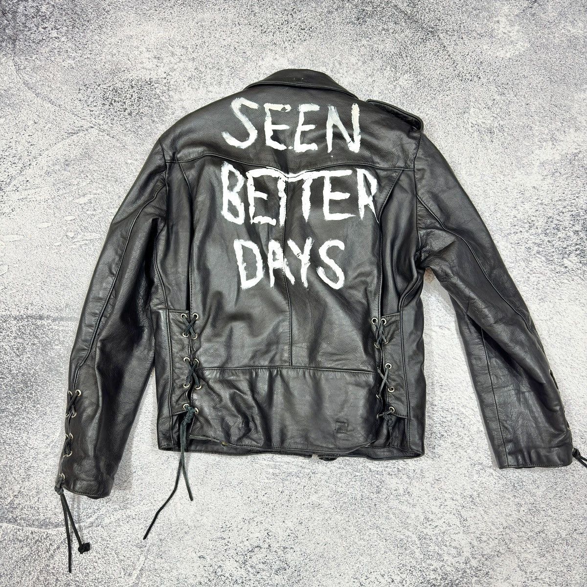 Vintage Vintage Biker Jacket Painted L size 52 Size US L / EU 52-54 / 3 - 6 Thumbnail