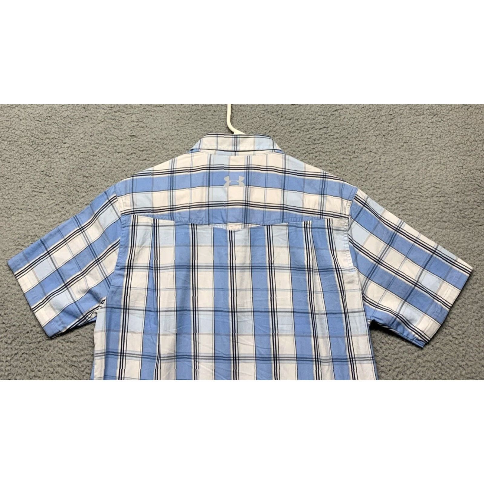 Under Armour Under Armour Men's M Fitted Short Sleeve Plaid Button-Up Collar Casual Shirt Size US M / EU 48-50 / 2 - 5 Thumbnail