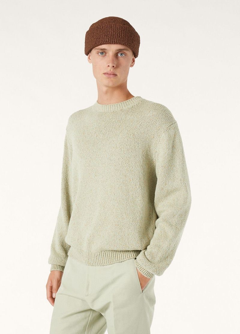 Loro Piana o1w1db10226 FAO9905 Meina Crewneck Sweater in Sage Green Size US L / EU 52-54 / 3 - 4 Thumbnail