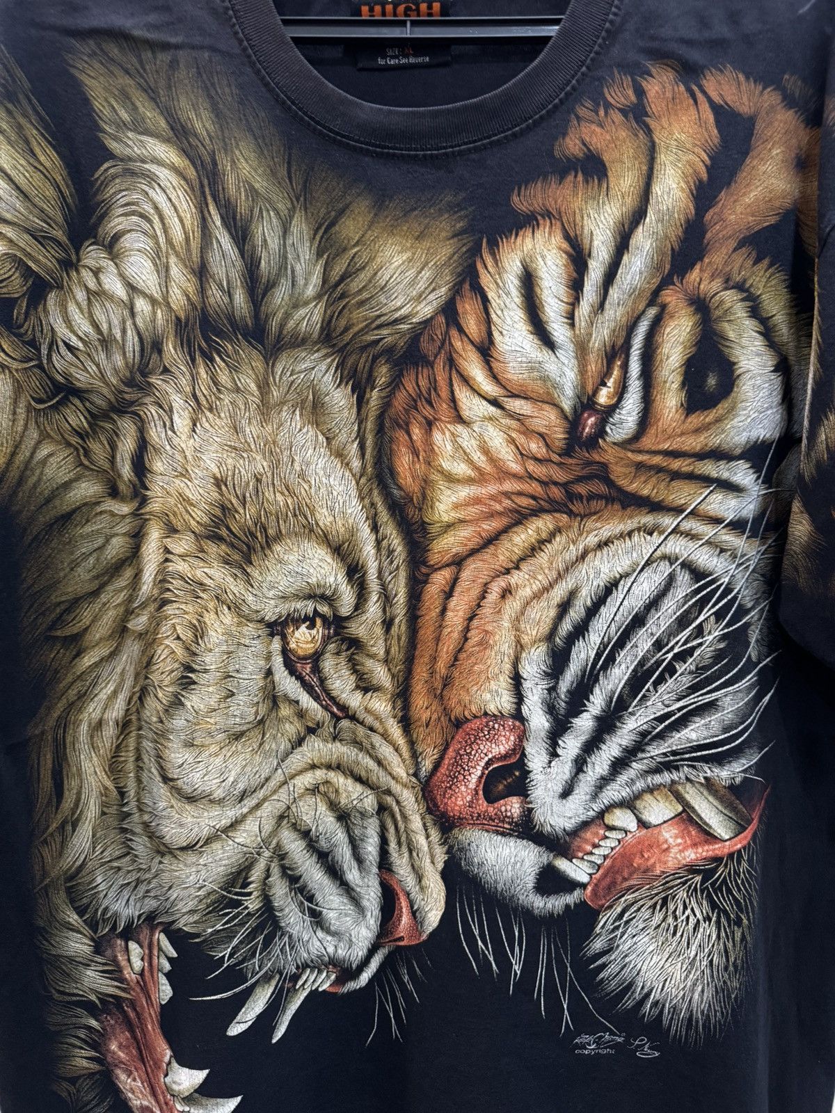 Vintage Vintage Lion vs Tiger Big Photos Size US XL / EU 56 / 4 - 5 Thumbnail