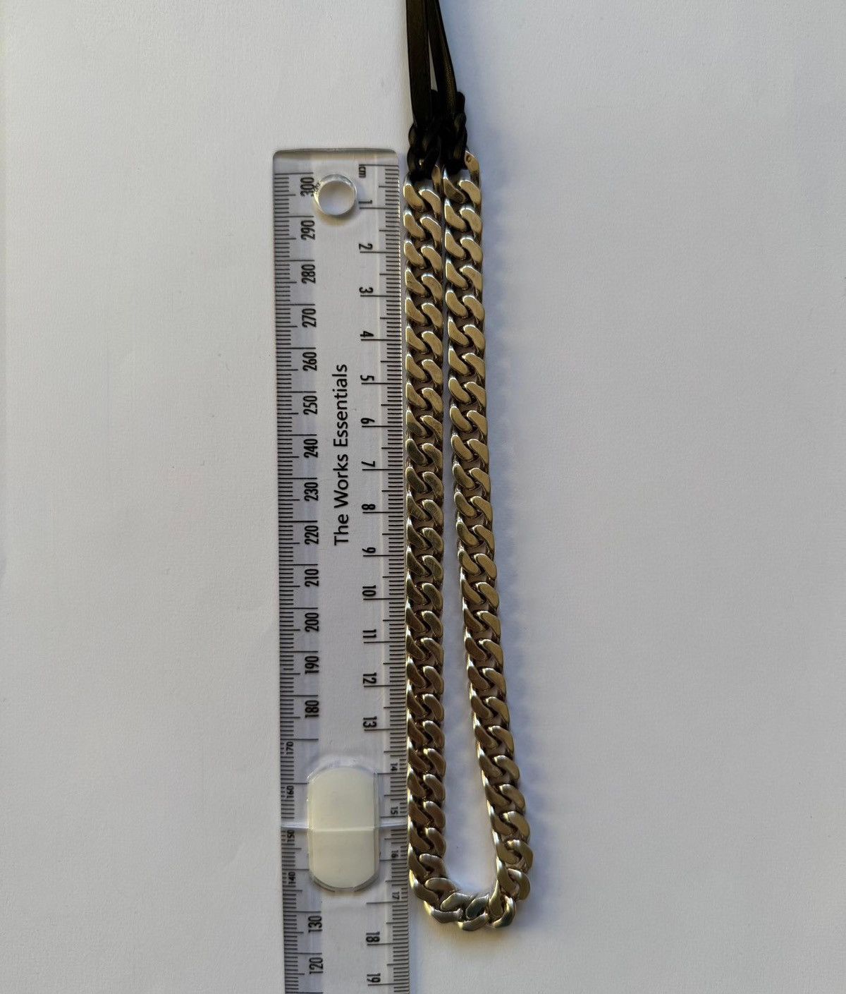 Hermes Hermès Flat Curb Chain & Leather Necklace Rare Archive Piece Size ONE SIZE - 13 Thumbnail