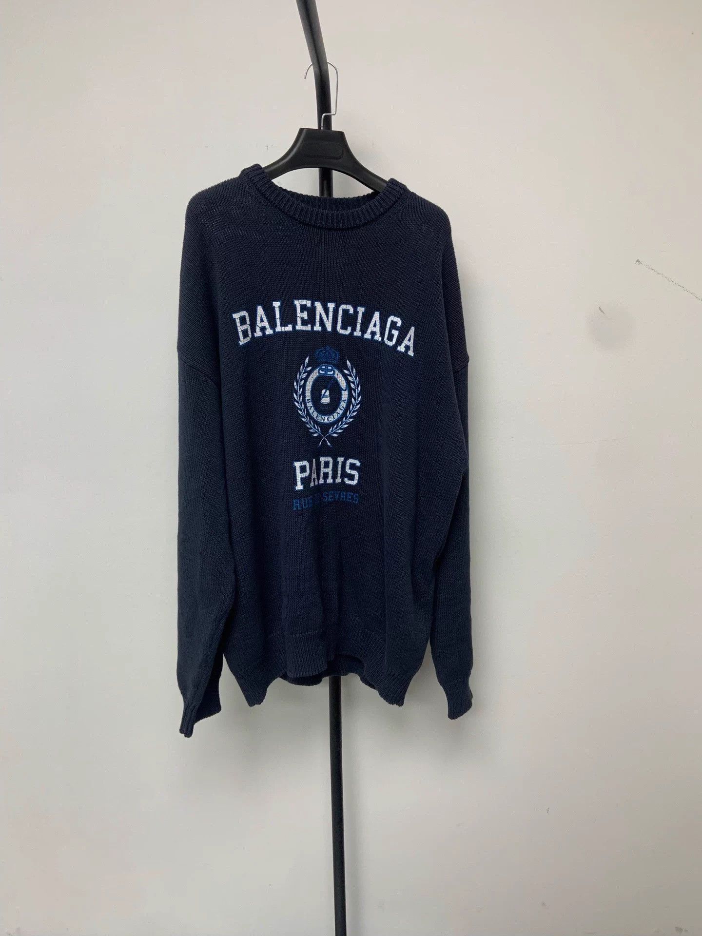 Balenciaga Balenciaga logo crewneck sweater men's blue S Size US S / EU 44-46 / 1 - 1 Thumbnail