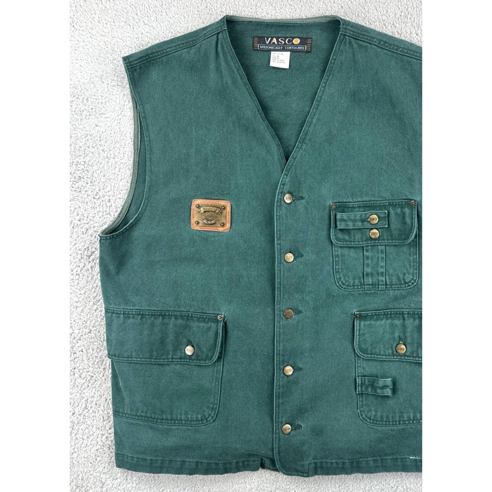 Vintage VINTAGE Vasco Vest Shirt XL Green Cotton Button Up Multiple Pockets Men AC Vintage Classic Outdoor Hunting Hiking Size US XL / EU 56 / 4 - 3 Thumbnail
