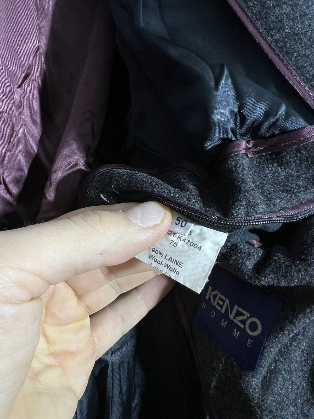 Kenzo × Vintage Vintage Kenzo Homme Wool Gray Coat Jacket Size US M / EU 48-50 / 2 - 16 Thumbnail