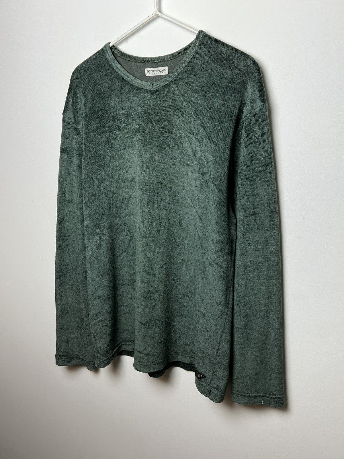 Giorgio Armani armani velour longsleeve archive vintage s-m Size US M / EU 48-50 / 2 - 2 Thumbnail
