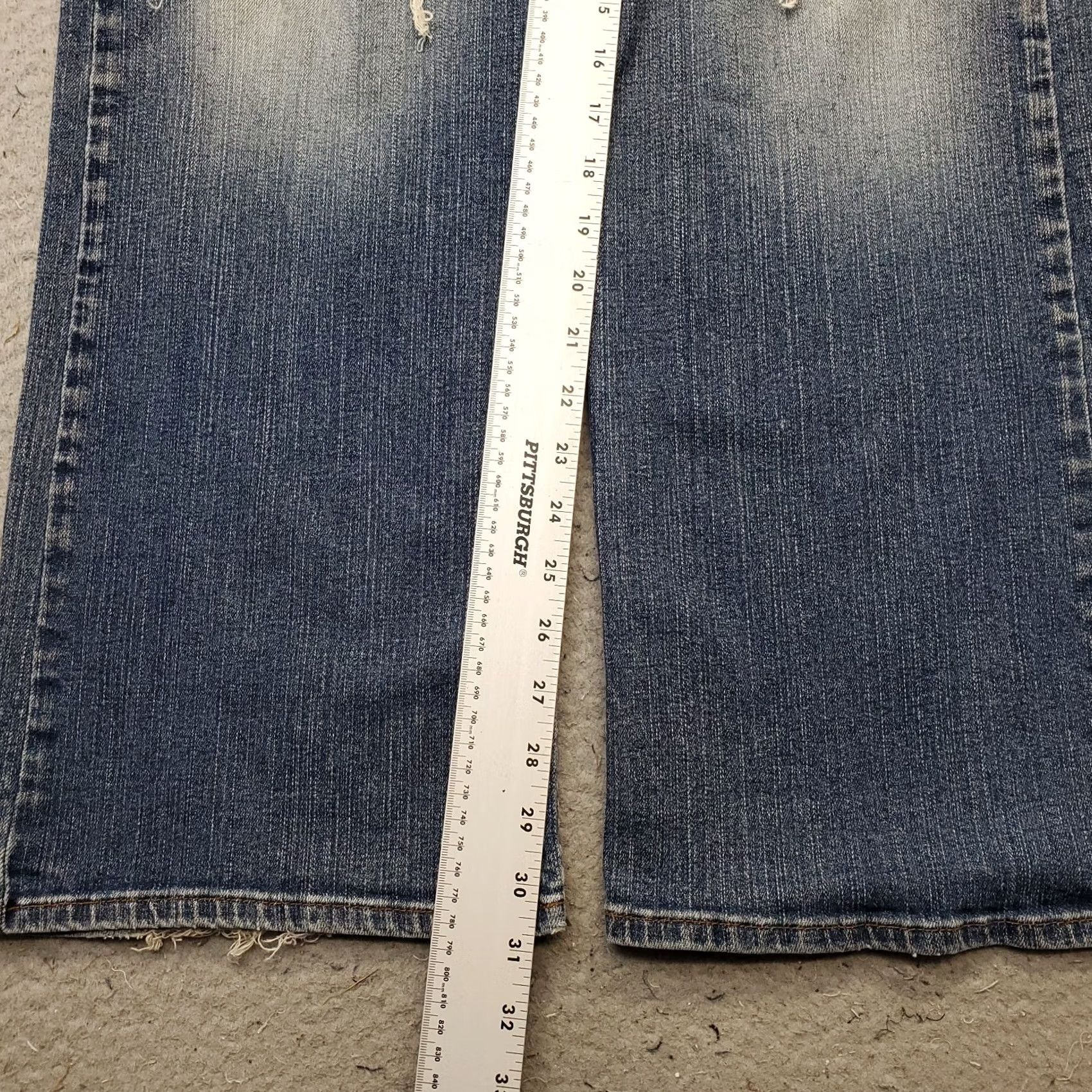 DKNY DKNY Flared Jeans Womens 14R Blue Denim Medium Wash Distressed Streetwear Jeans 30.75" Inseam 5-Pocket Size 36" / US 14 / IT 50 - 4 Thumbnail