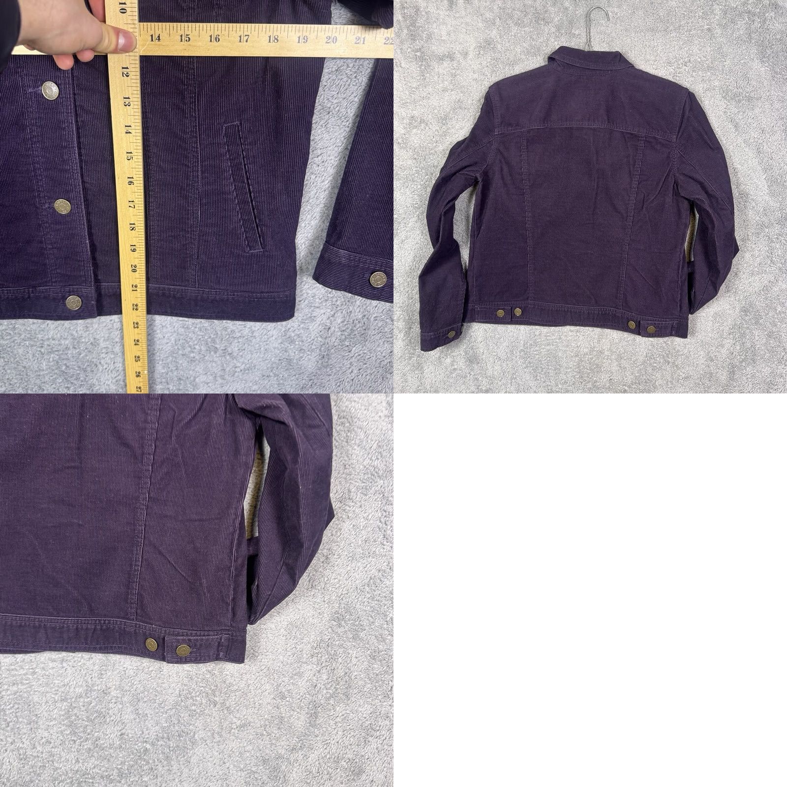 Polo Ralph Lauren VINTAGE Polo Ralph Lauren Jacket Womens M Corduroy Trucker Purple 90s USA Shirts/Coat/Jacket Women Regular Long Sleeve Pockets Button Front: Short? Size 32" / US 10 / IT 46 - 8 Thumbnail
