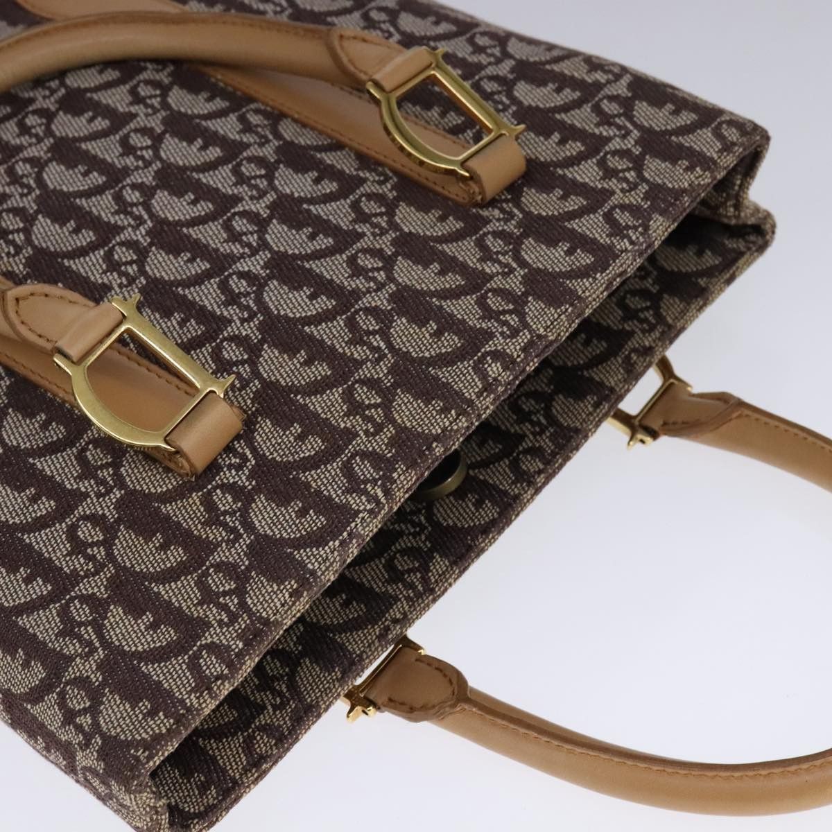 Dior DIOR Trotter Canvas Hand Bag Brown Gold Size ONE SIZE - 6 Thumbnail