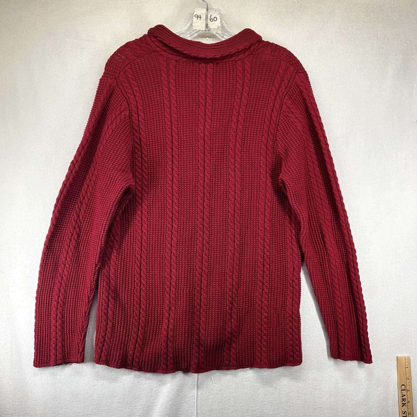 Vintage VINTAGE JEANNE PIERRE Women's XL Brick Red Multi Knit Sweater All Cotton Womens Size XL / US 12-14 / IT 48-50 - 2 Thumbnail
