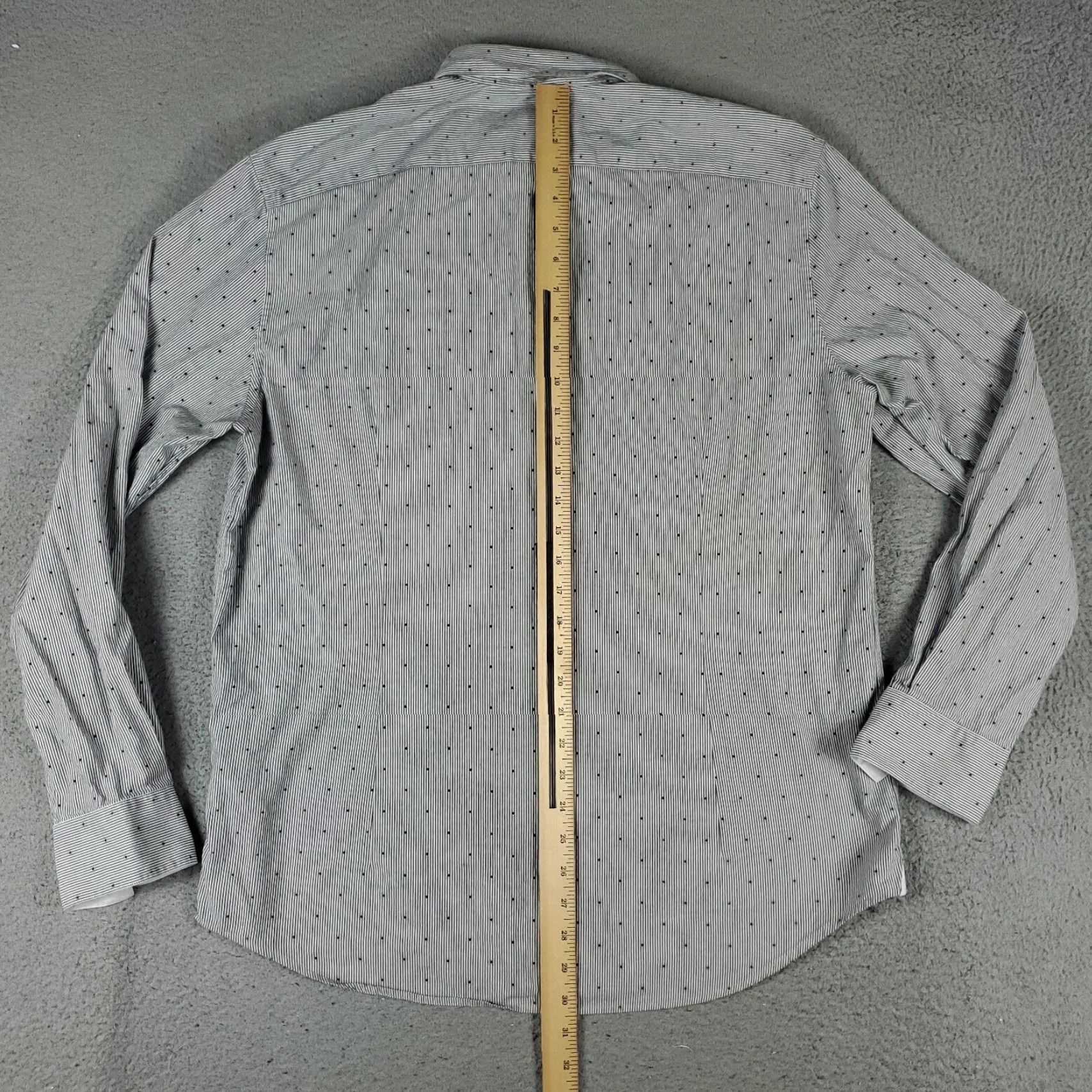 John Varvatos John Varvatos Button-Up Shirt Mens XL Gray Striped Long Sleeve Casual Size US XL / EU 56 / 4 - 3 Thumbnail