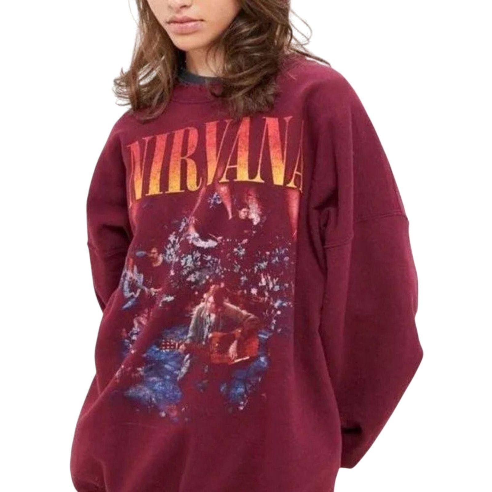Nirvana NIRVANA Unplugged Red Mineral Wash Fleece Sweatshirt Size 5X Size 4XL / US 24-26 - 3 Thumbnail