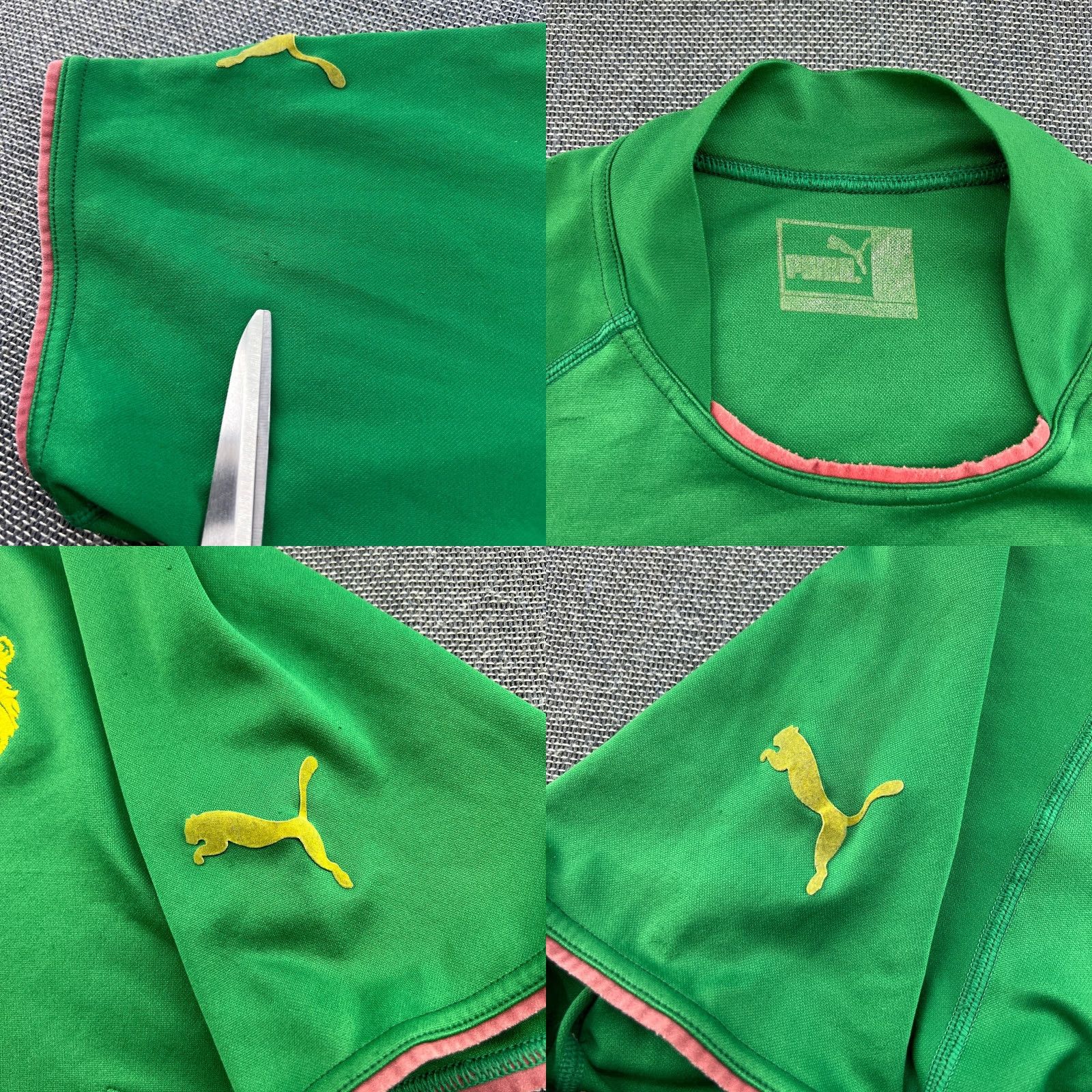 Puma PUMA Cameroon 2004 2005 2006 Home Football Jersey Mens Medium Green Short Sleeve Pullover Round Neck Quick Dry Athletic Jersey Size US M / EU 48-50 / 2 - 9 Thumbnail