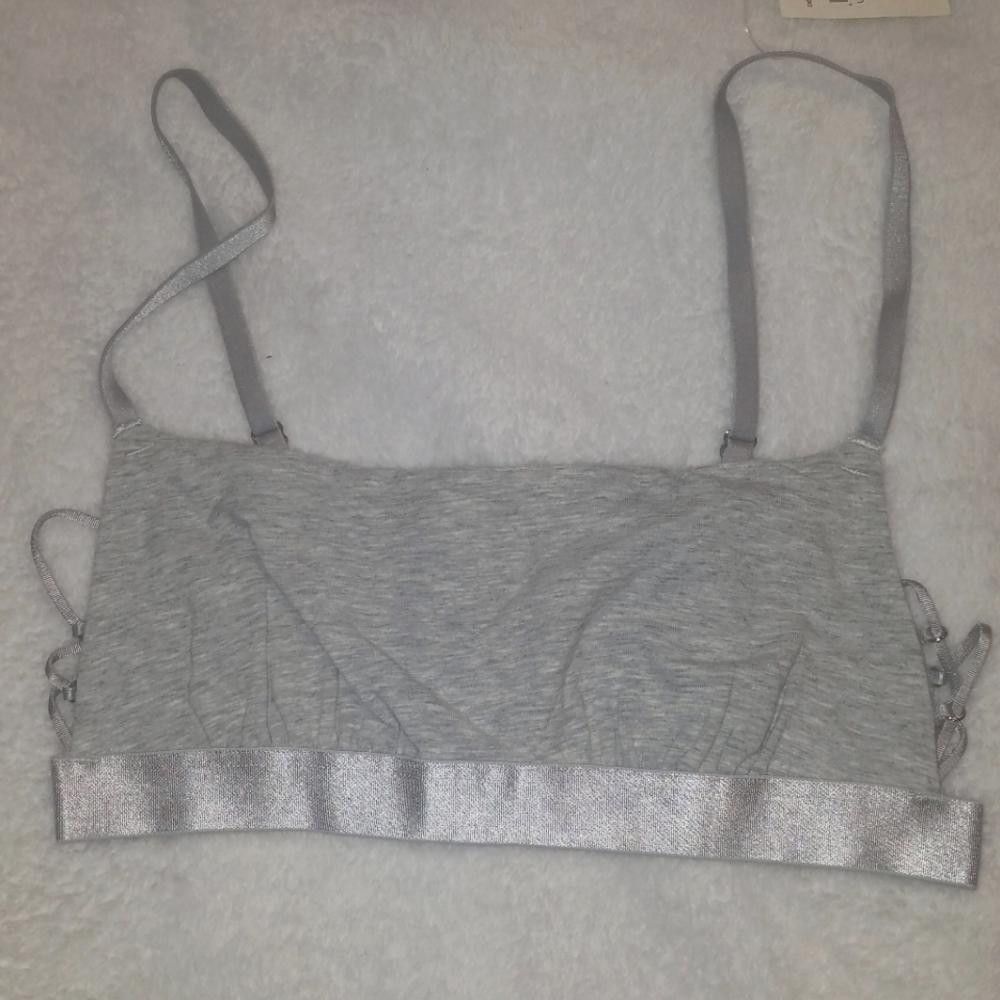 Designer NWT Aerie XS Gray Bra Size ONE SIZE - 1 Thumbnail