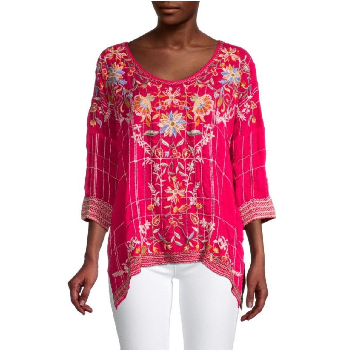 Johnny Was Johnny Was Sienna Blouse In Pink Peacoat Size XS Size XS / US 0-2 / IT 36-38 - 1 Thumbnail