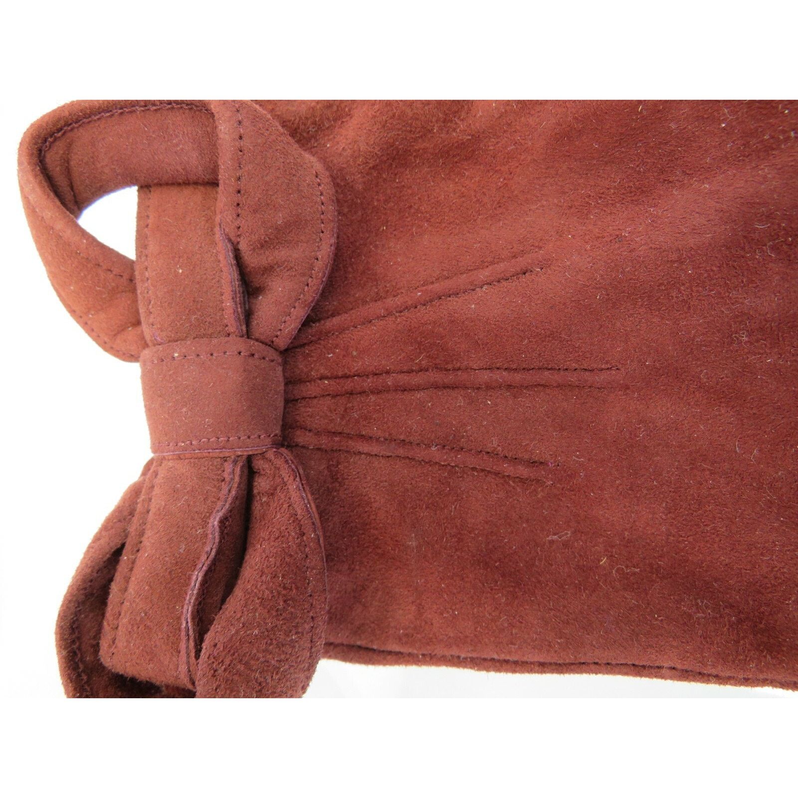 Valentino NWT VALENTINO GARAVANI BURGUNDY SUEDE BOW GLOVES 8 ITALY Size ONE SIZE - 3 Thumbnail