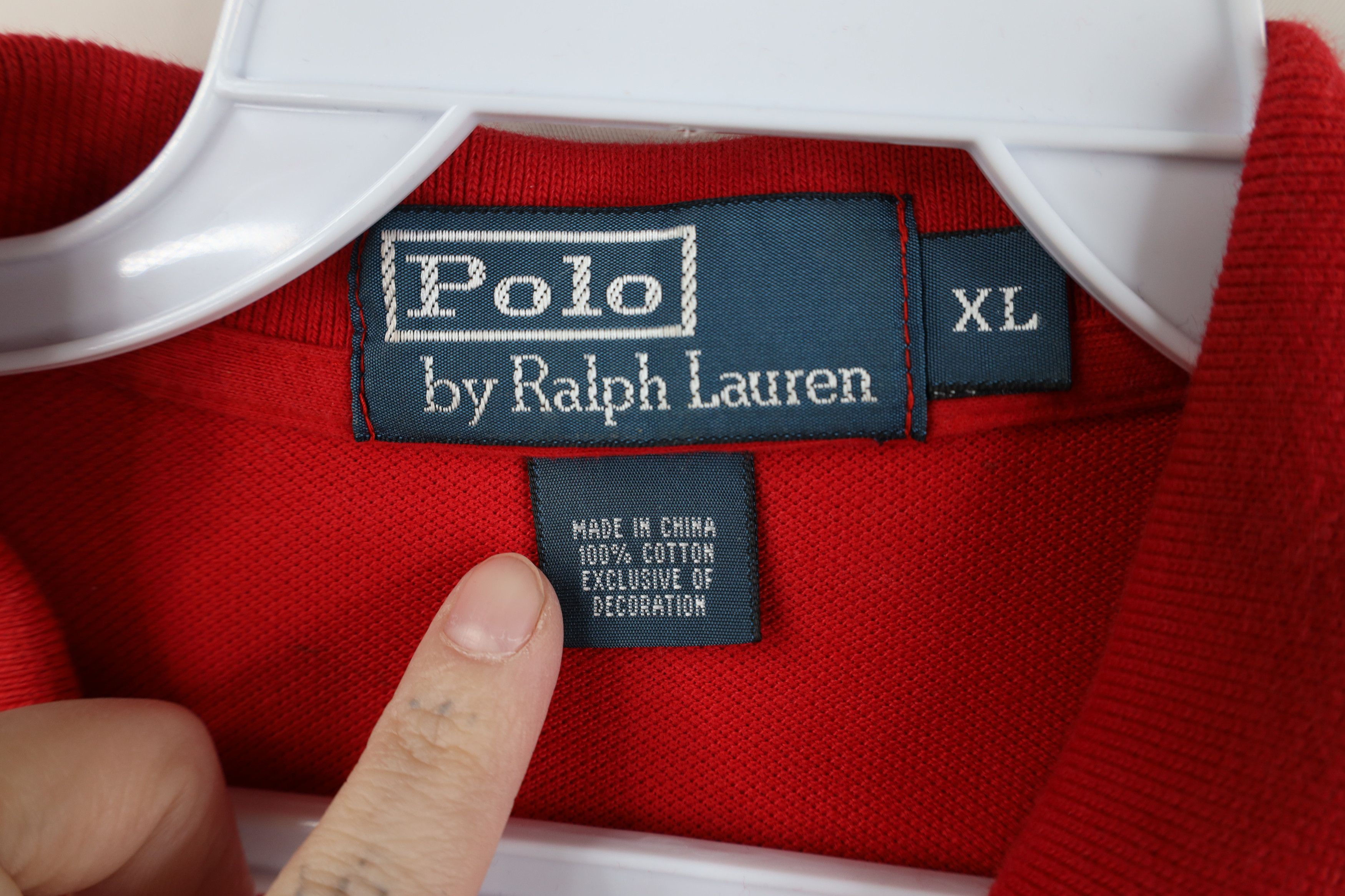 Ralph Lauren Vintage 90s Ralph Lauren Cotton Rugby Long Sleeve Polo Red Size US XL / EU 56 / 4 - 7 Thumbnail