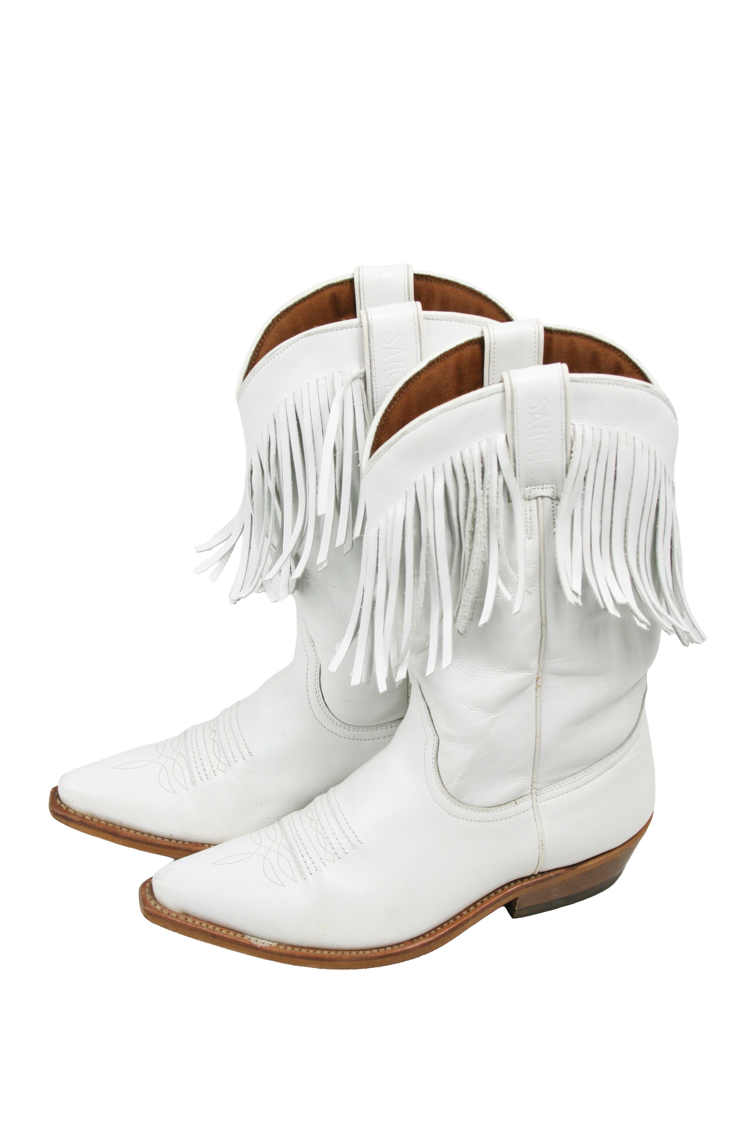 Sancho Boots 00S Y2K Cowboy Western Fringe Boots Vintage Size US 8 / IT 38 - 3 Thumbnail