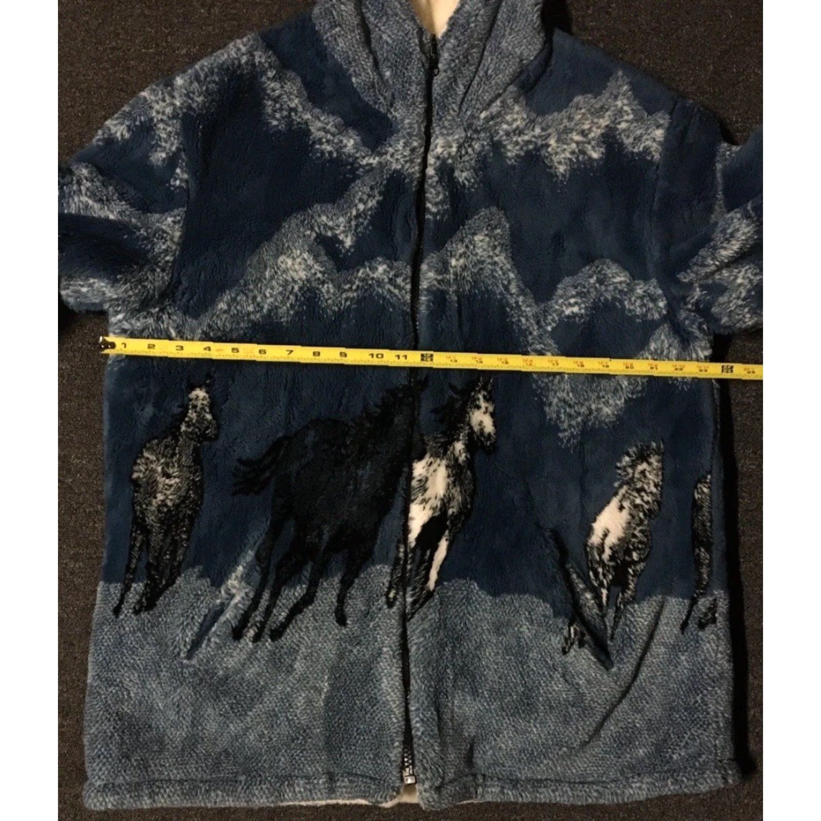 Vintage VINTAGE 90s All Over Print Jacket Women's Blue Fleece Bomber XL Horse Art Deep Pile AOP Ski Grunge Vaporwave 80s (Note: ensure not adding new info) Size XL / US 12-14 / IT 48-50 - 7 Thumbnail